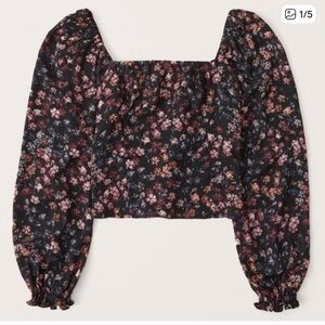 Abercrombie & Fitch Black Floral Top